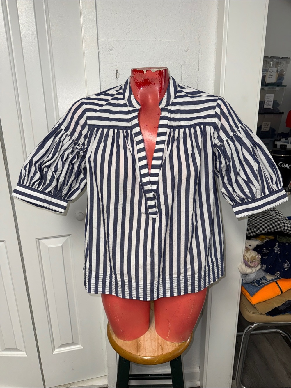Anthropologie  stripe top shirt blouse